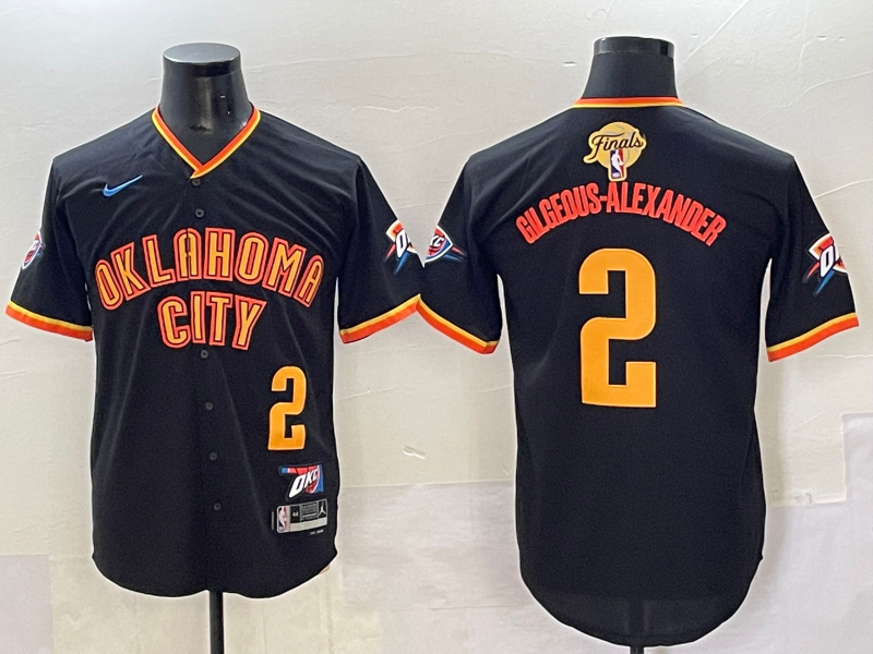 Men 2025 Oklahoma City Thunder #2 Gilgeous Alexander black Nike Joint Name NBA Jersey->oklahoma city thunder->NBA Jersey